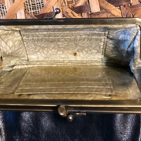 Very Vintage Hobo International Black Leather Wallet Coin Clutch - Picture 6 of 7
